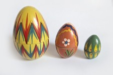 Osterei gelb Holzei Matroschka