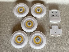 + 5er Set LED-Lampen mit Fernbedienung für AAA-Batterien/Akkus Schrank Garten +
