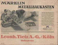 MÄRKLIN Katalog 1932 Metallbauksten - Elex Experimentierkasten D aa