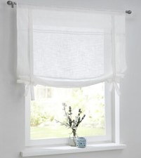KUTTI Raffgardine Vicky Binderollo weiß Landhaus  Baumwolle  Spitze Vintage