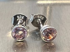 925 Silber Ohrringe Ohrstecker Zirkonia ca 4 mm pink 