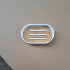 ORION Seifenhalter / Seifenschale aus Bambusholz weiß