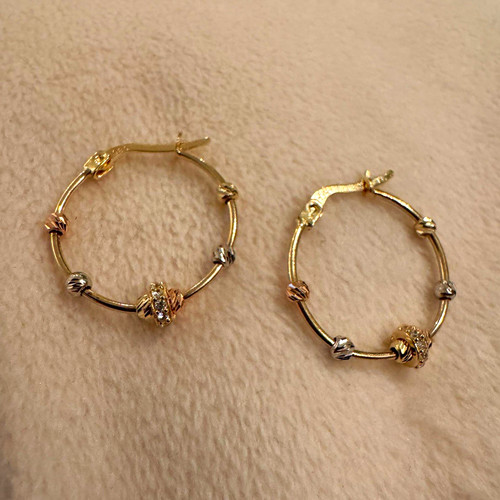 585 gelbgold creolen ohrringe - 585,