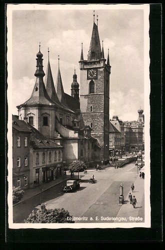 Leitmeritz elbe straße mit - leitmeritz, /elbe,