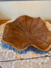 Teakschale Lotus Obstschale Holz groß Holzschale in Blütenform