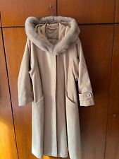 Damenmantel Wintermantel Wollmantel Größe 38 beige Fell Kapuze Bauer Mantel lang