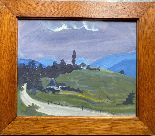 Gouache haus den bergen - in,