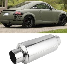FÜR Audi TT 8N 8J RS Coupe 3" Auspuff Endtopf Schalldämpfer Edelstahl Topflänge