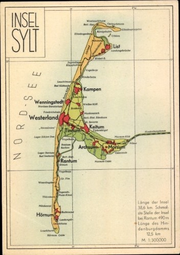 Landkarten insel sylt - landkarten,