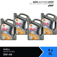 Shell Helix Ultra 5W-40 VW Renault Mercedes Fiat BMW LL 4x5 Liter = 20 Liter