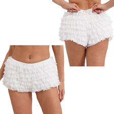 Damen Rüschen Micro Shorts Mesh Hot Pants Bottom Unterwäsche Beute Layered Sexy