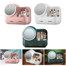 Kosmetik Aufbewahrungsbox LED Licht HD-Spiegel Make Up Organizer mit Abdeckung