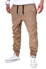 Herren Chino Hose Stretch Low Crotch Basic Jeanshose Beige/Schwarz/Navy NEU