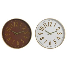 Wanduhr Home ESPRIT Weiß Braun Gold PVC 45 x 4 x 45 cm (2 Stück)