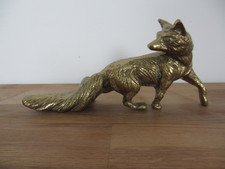 Messing Bronze Skulptur Fuchs Deko Vintage Antik.