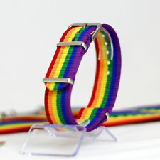 Armband: Regenbogen, gewebt mit Metallverschluss