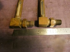 2 MESSING DAMPFMASCHINE MODELLBAUSTELLE GLASVENTIL ?? 3/4" GEWINDE 5 1/2" GLASEINSATZ