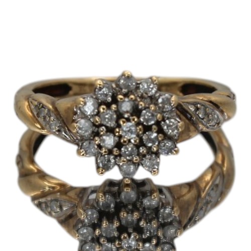 Diamant cluster ring gold kt - gold, 9