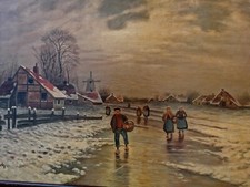 WINTER IN HOLLAND ÖLGEMÄLDE