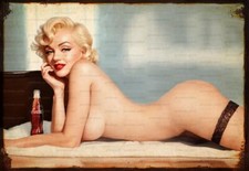 Blech Metall Plakette Akt Frau