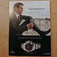 Rolex Daytona Federer 2007 Vintage Werbung Anzeige Advert Werbeanzeige Reklame