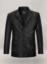 Neu Herren Schwarz Leder