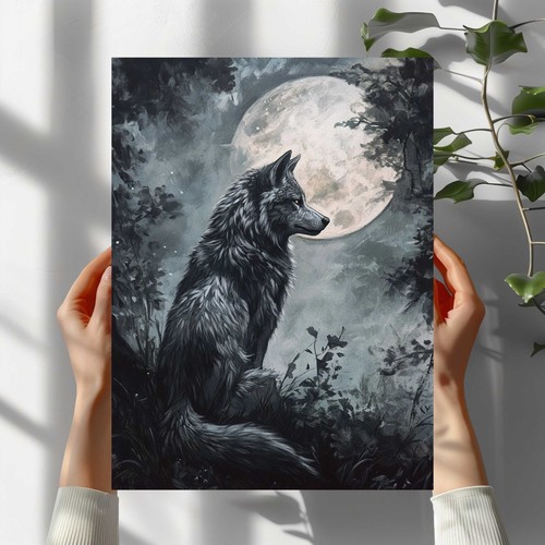 Wolf mondlicht premium - wolf, im