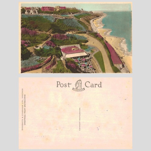 Vintage postkarte eastbourne - postkarte,