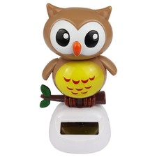 Wackelfigur Solar Eule beige