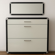 Designer-Schuhschrank + Spiegel – Glanzglasoptik, 2010er Jahre Stil