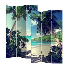 Paravent Natur Raumteiler Sichtschutz Trennwand HTI-Line