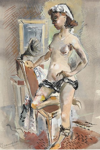 Akt mit gramophone 1920 - gramophone,