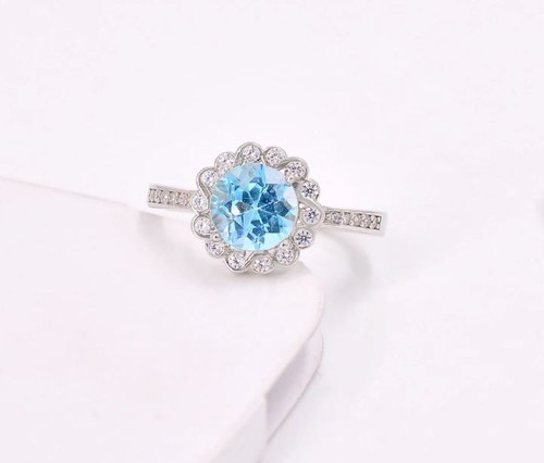 925 silber blauer topas - topas, ring