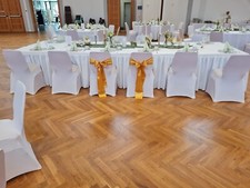 2x Hussenschleife Hochzeit Gold 