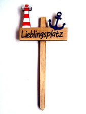 1 Stk. Maritimes Holzschild  / Holzstecker,  "Lieblingsplatz", 26 cm, Neu & OVP