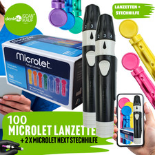 2 x Stechhilfe Microlet next + 100  Microlet Lanzetten steril ⭐️⭐️⭐️⭐⭐►Händler◄