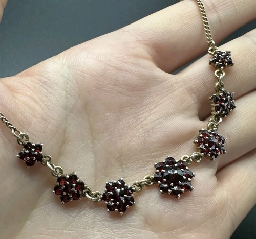 Granat collier silber - collier,