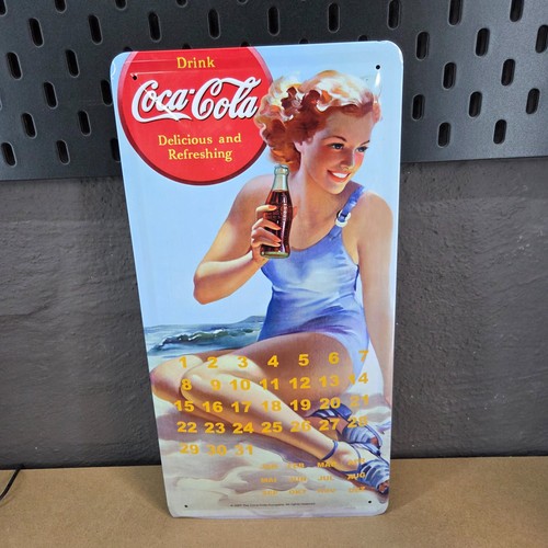 Coca cola blechschild kalender - blechschild,