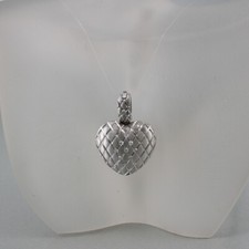 Anhänger Herz 585/14k Weissgold mattiert Diamanten ca. 0,18ct W/si Varioclip