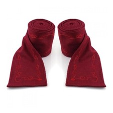 Wollwadenwickel mit Stickerei Rot "Hannes" Mittelalterliche Beinwickel 