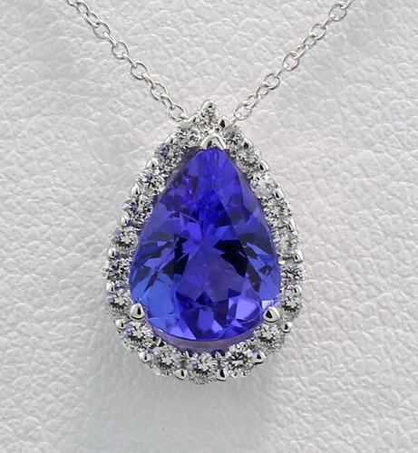 Tansanit diamant anhänger an - tansanit,