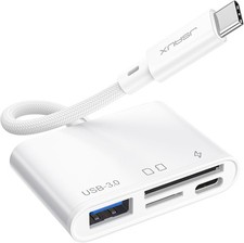 JSAUX USB C SD Kartenleser mit USB 3.0 Port & Ladeanschluss | 4-in-1 Micro SD