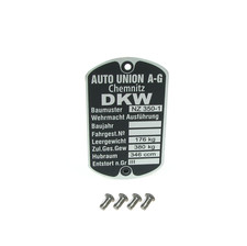 Typenschild mit 4 x Kerbnagel