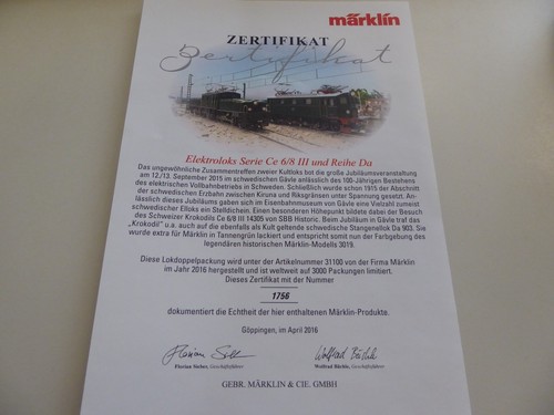 Märklin zertifikat aus - zertifikat,