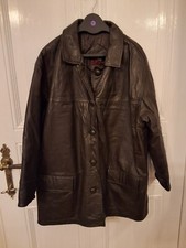 Lederjacke für Damen, Größe 44, dunkelbraun von M. Flues