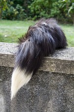 1x Schwanz SILBERFUCHS Fell