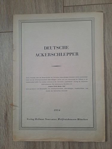 Schlepper katalog 1954 fendt - schlepper, 1954!