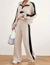 2 teilig Ripp Strick Set