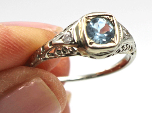 Antiker filigraner ring - filigraner, 18