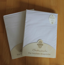 4-tlg. Lorena Bettwäsche Mako Satin weiß  135/200  80/80 NEU + OVP